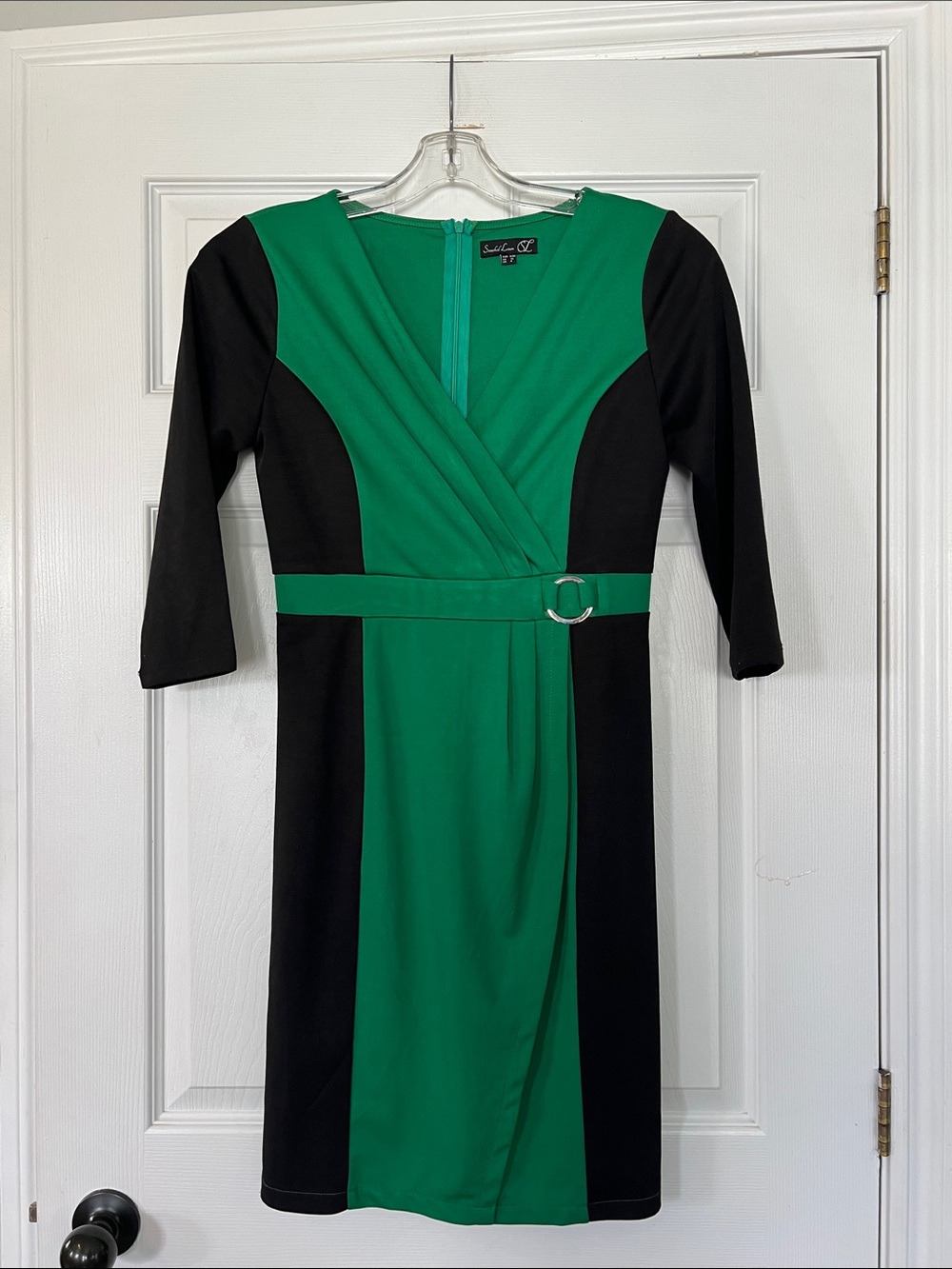 NWOT Smashed lemon Green and Black Long Sleeve Dress